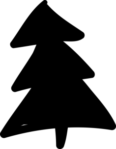 Christmas Tree Doodle Contour Svg Vector, Free Vectors File